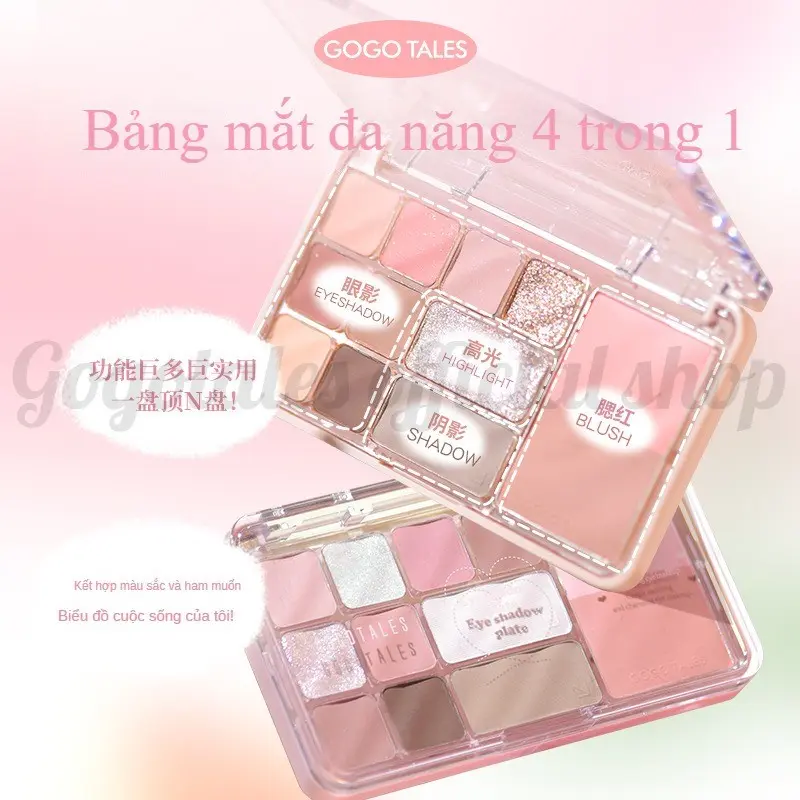 GOGO TALES - Bảng phấn mắt má tạo khối 4 in 1 Gogotales Heart Racing GT724 Trang Điểm Mỹ Phẩm Cosmetic 3