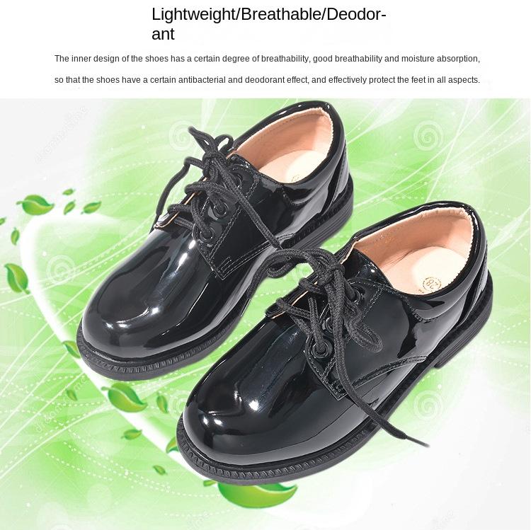 Product Introduction of White Boys' Leather Shoes Preppy Style Campus Chorus Performance Shoes Middle and Large Children Students with Suit Dress Shoes 5
