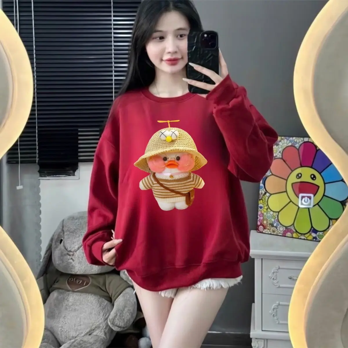 Áo Sweater Nam Nữ VỊT MÁ HỒNG Nỉ Bông Unisex Hoodie Women