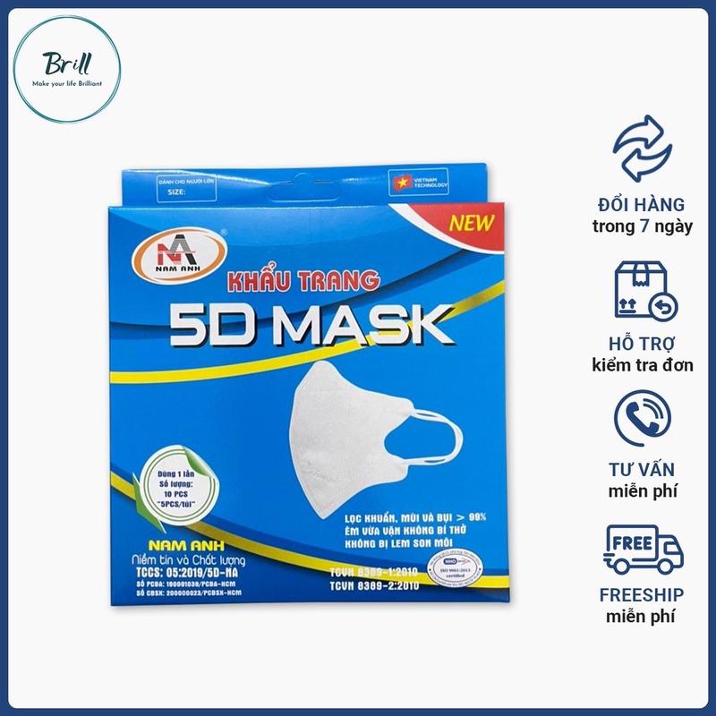 100 cái khẩu trang 5D Nam Anh Famapro hộp giấy