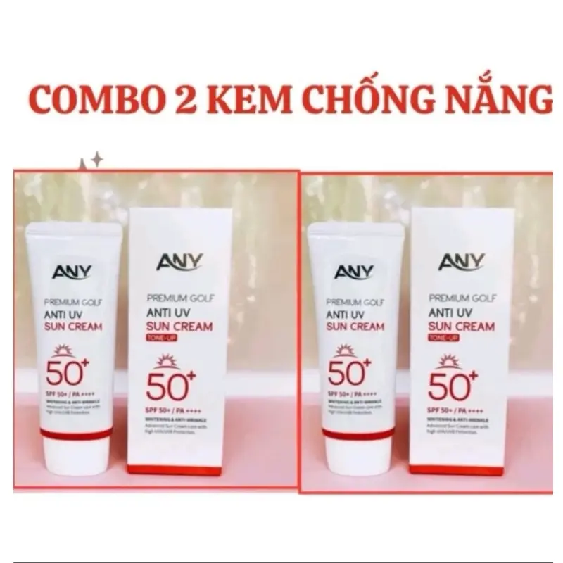 [Mua 1 Tặng 1] Combo 2 Kem Chống Nắng ANY Premium Golf Anti UV Sun Cream Tone Up 60ml, SPF 50+ Chính hãng, Chống nắng nâng tone nhẹ nhàng