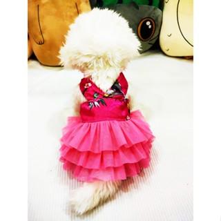 Đầm yếm ĐỎ mặc tết dành cho thú cưng, Quần áo mặc tết dành cho chó mèo LaLi Petfashion