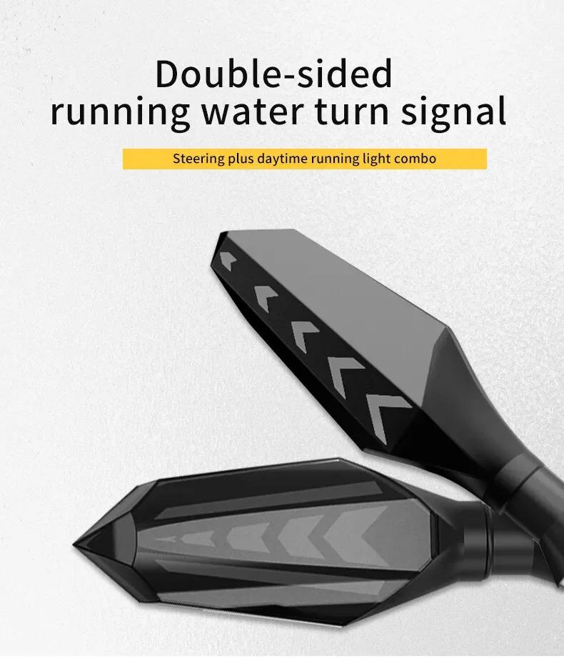 Product Introduction of 2 pieces of LED DRL & turn signal streamer light motor LED indicator light yellow amber tail light for motorcycle FZS CB150 forc 8