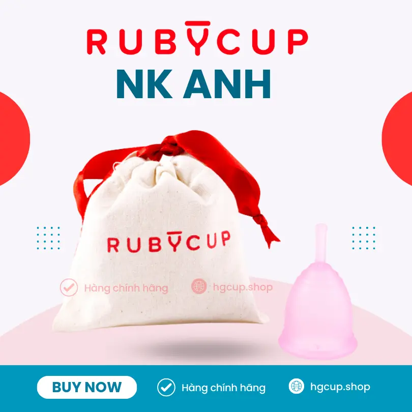 Cốc Nguyệt San Rubycup (Hồng) Ruby Cup Clear NK Anh - Sillicon Y Tế Cao Cấp Siêu Mềm - Hàng Chính Hãng