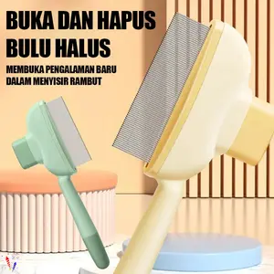 Sisir Penghilang Bulu Kucing & Anjing - Sisir Jarum untuk Hewan Peliharaan Berbulu Pendek & Panjang, Ideal untuk Kucing Berbulu Panjang, Mudah Digunakan & Efektif