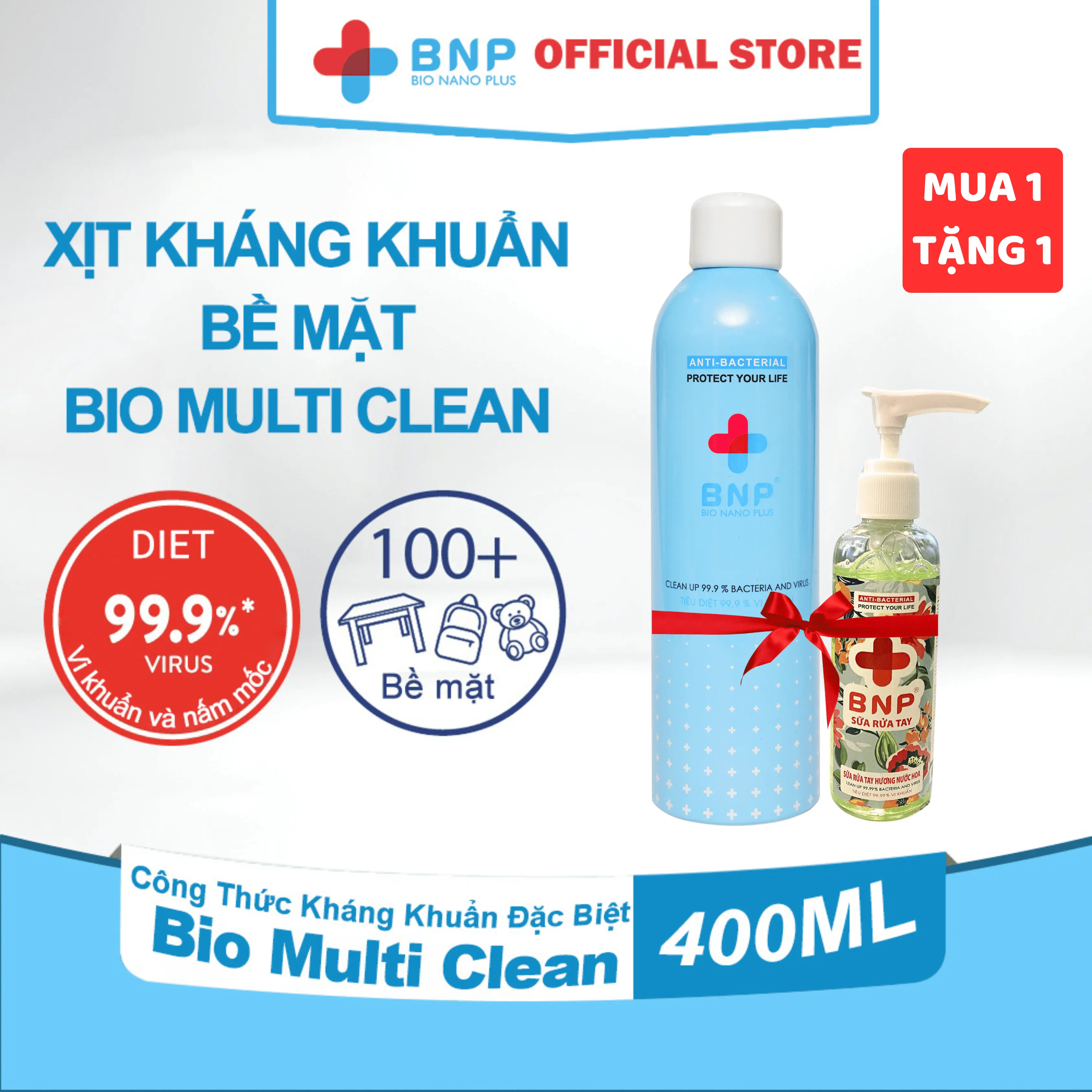 [BNP] Dung Dịch Sát Khuẩn Đa Năng BNP Cho Mọi Bề Mặt Và Không Gian Ngăn Chặn Vi Khuẩn - Bionano Plus