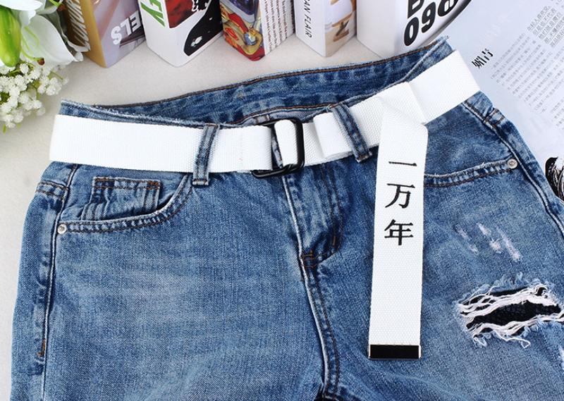 Product Introduction of Thắt Lưng Vải Bố, Khóa Vòng Đôi, Thiết Kế Cá Tính Hóa Văn Bản, Khóa Vòng Đôi, Hợp Xu hướng, Bạn Có Thể Giúp Tôi Mở Khóa Hoa Hổ 13