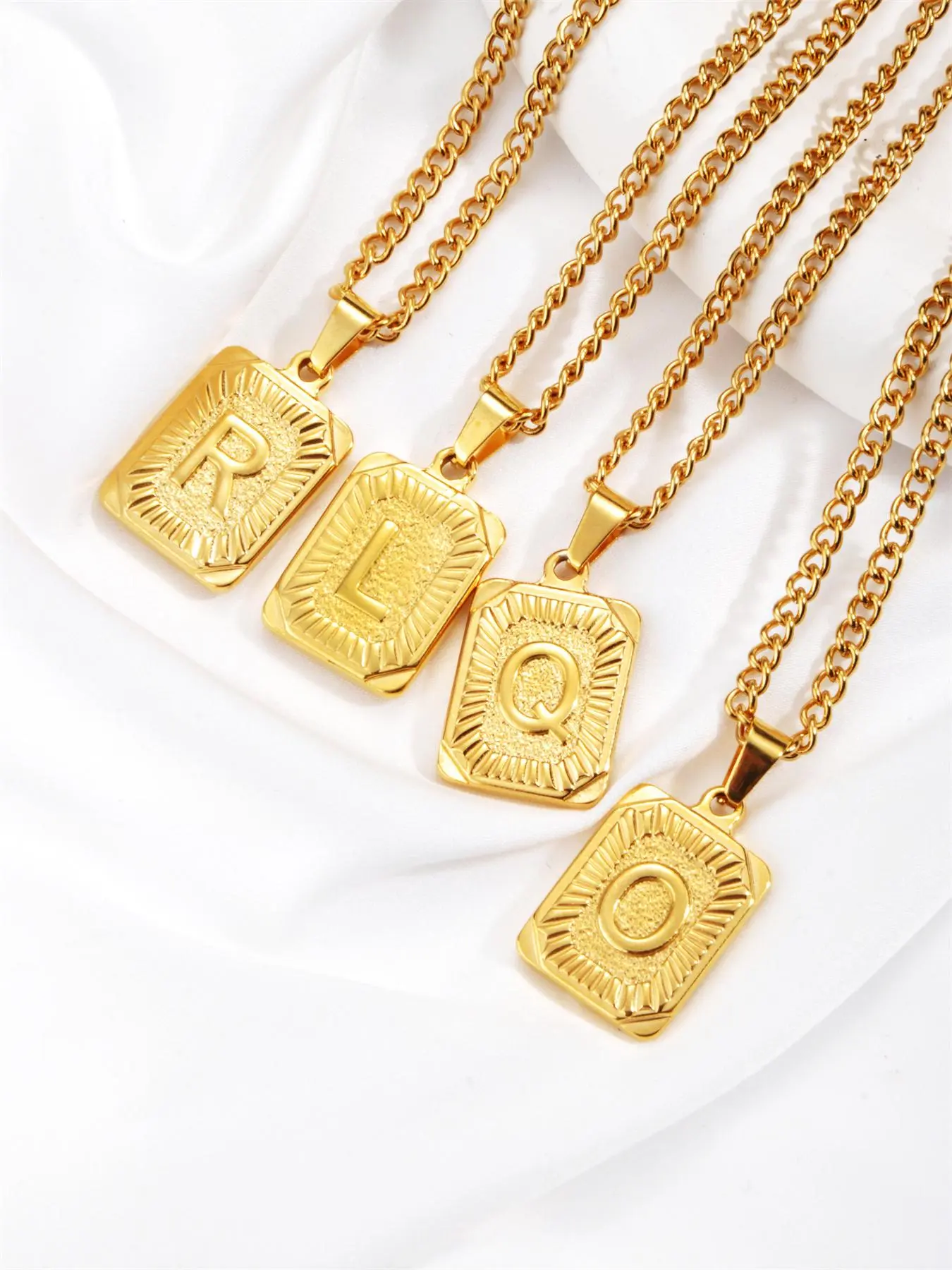 Fashion Alphabet Detail Pendant Necklace for Women, 2024 New Style Stainless Steel Jewelry for Daily Wear, Trendy All-match & Exquisite Jewelry for Birthday Gift