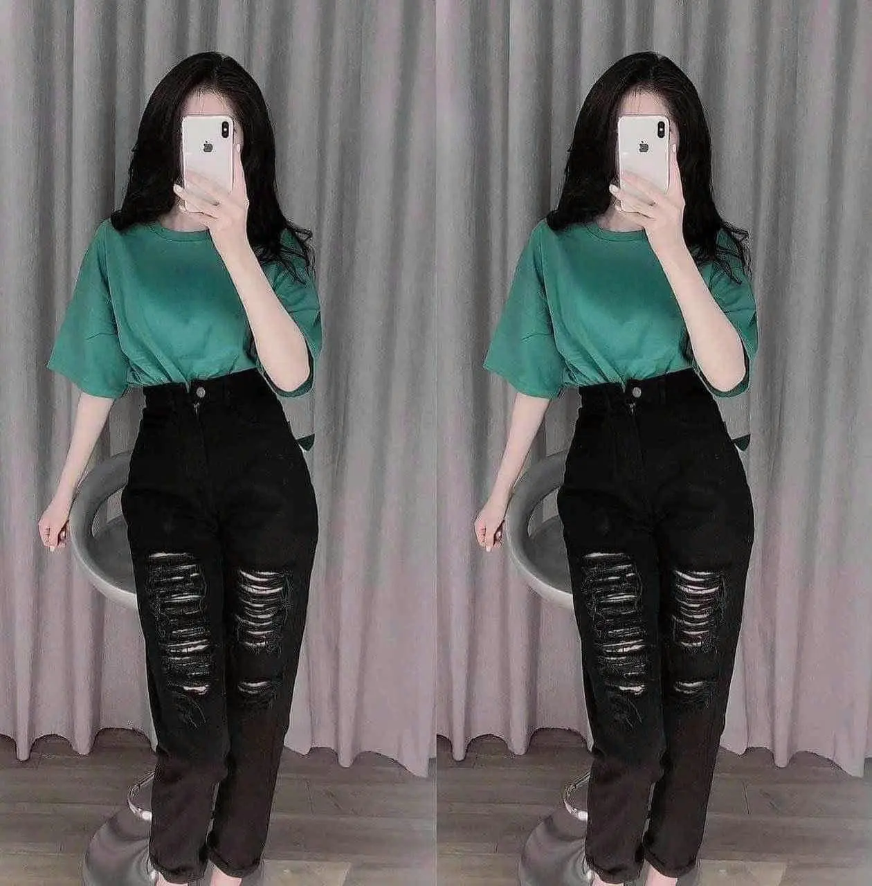 Quần jeans nữ dáng baggy 458 cạp cao hách dáng phong cách hàn quốc - Pants, Women