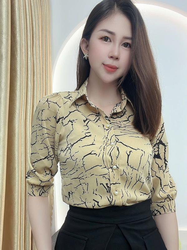 SM22- ÁO SƠMI HỌA TIẾT TAY LỠ ĐƠN GIẢN TRẺ TRUNG 8