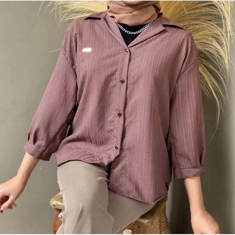 Product Introduction of Inara shirt - Kemeja Kancing Korean style Basic Ledy Crush Wanita Oversize 2