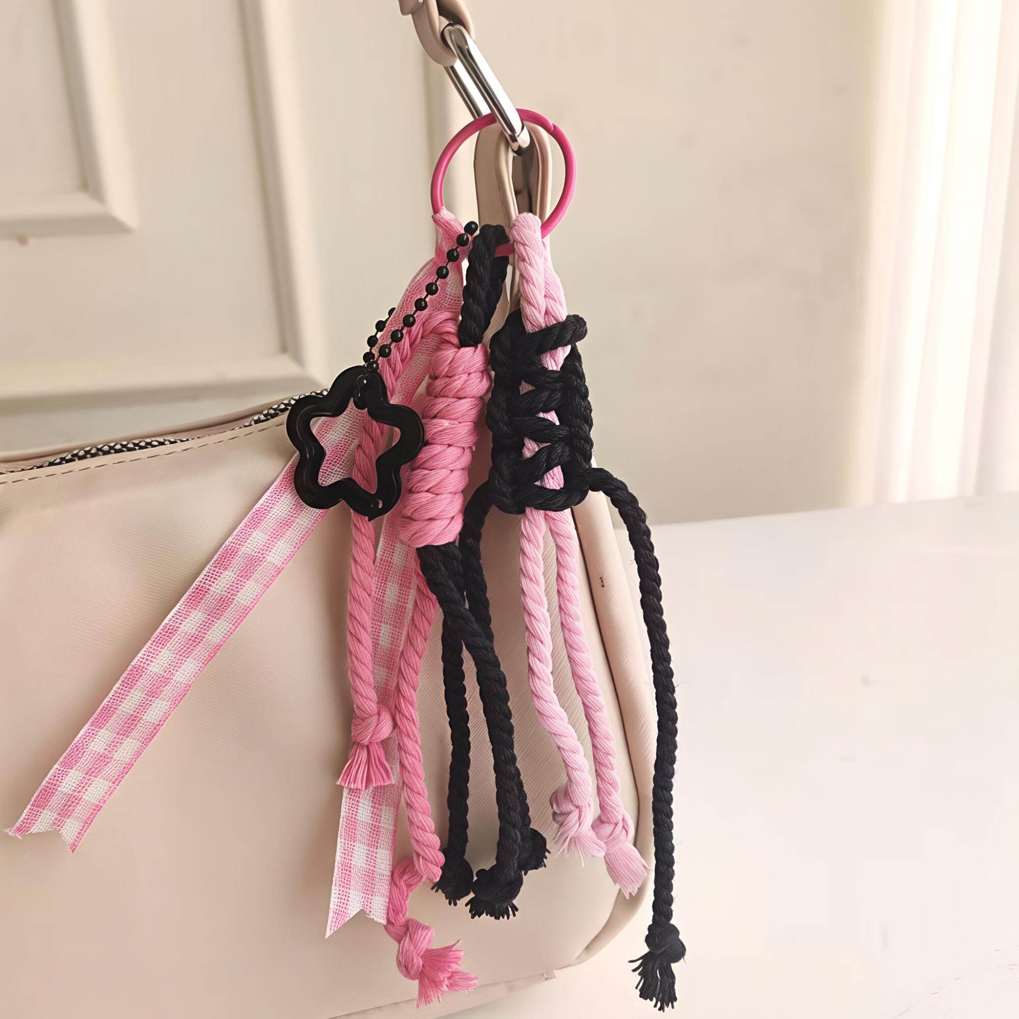 [ TokoAzkia33 ] Best selLer!! Keychain Charm GANTUNGAN TAS / GANTUNGAN KUNCI MACRAME PITA ESTETIK