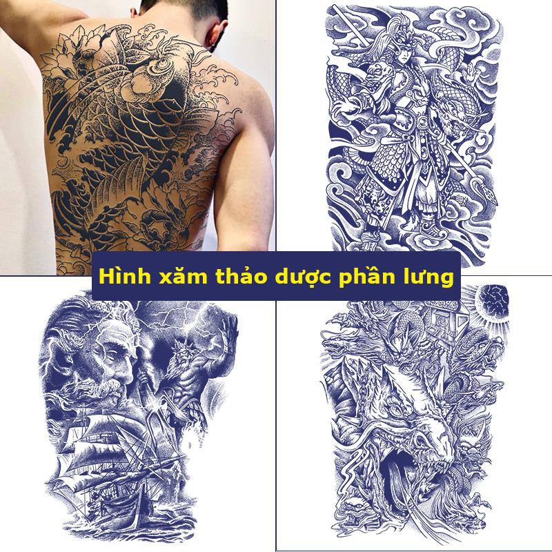Hình xăm 15 ngày full lưng nhật cổ chống nước không hậu quả