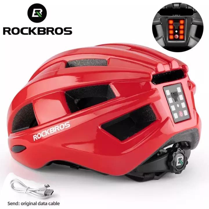 Mũ bảo hiểm đi xe đạp, ROCKBROS, có đèn hậu, Thích hợp cho MTB và đi xe đạp đường trường, Mũ bảo hiểm an toàn đúc nguyên khối, EPS + PC, Siêu nhẹ, Mũ bảo hiểm thể thao và xe đạp đô thị
