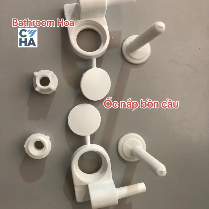 ốc nắp bồn cầu rời khối chất liệu nhựa chốt bệ xí  thông minh