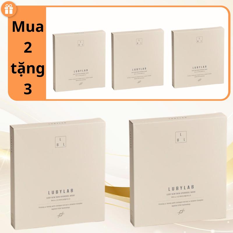 ( Mua 2 tặng 3 ) SN1410 - Combo 5 Hộp Mặt Nạ Thạch Luby New Skin Hydrogel Mask Filler Collagen 4 Miếng *5