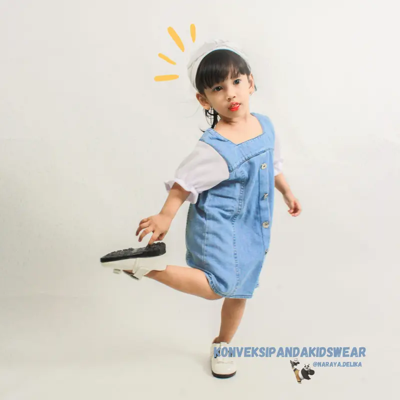 DRESS JASMINE JEANS Baju Dress Denim Anak Perempuan Berkualitas Fashion 1