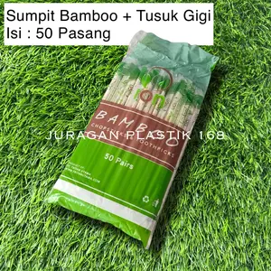 SUMPIT BAMBU PANDA + TUSUK GIGI - STERIL HIGIENIS - ISI 50 PASANG