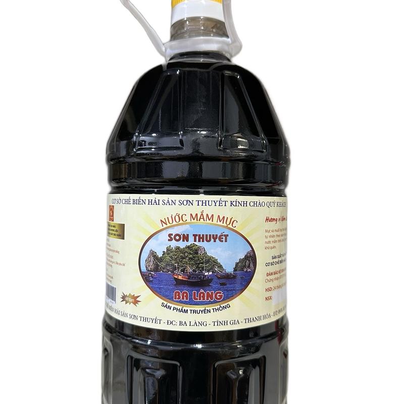 Nước mắm cốt mực VIP  Ba Làng Sơn Thuyết 5l (tặng  mắm tôm hoặc tép ) gia vị