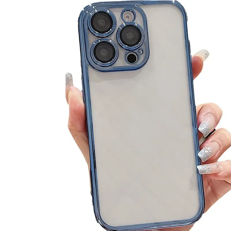 Suitable for Iphone16promax Phone Case Apple 15 Electroplating 14 Straight Edge 13 Transparent 12 Lens Protector 16/15/14/13/12/11/X Niche