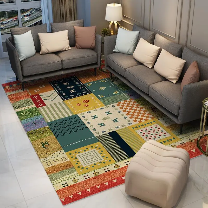 Thảm Phong Cách Dân Tộc Bohemian, Thích Hợp Cho Phòng Khách, Chăn Đầu Giường, Phòng Ngủ, Bàn Cà Phê, Ghế Sofa Và Đầu Giường, Thảm Trải Chân, Trùm Kín, Có Thể Giặt Bằng Máy 4