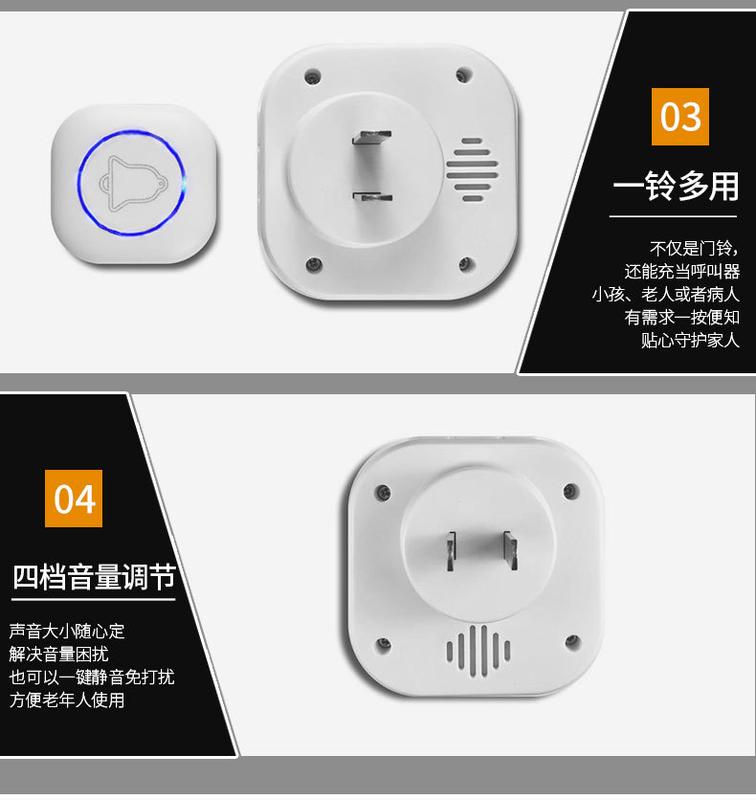 Product Introduction of Loceng Pintu Cahaya Elektronik Pintar, Tanpa Wayar, untuk Kegunaan Rumah dan Komersial, Peringatan Beeper Warga Emas, Loceng Butang Kecemasan, Mesin Ding Dong, 2024 11