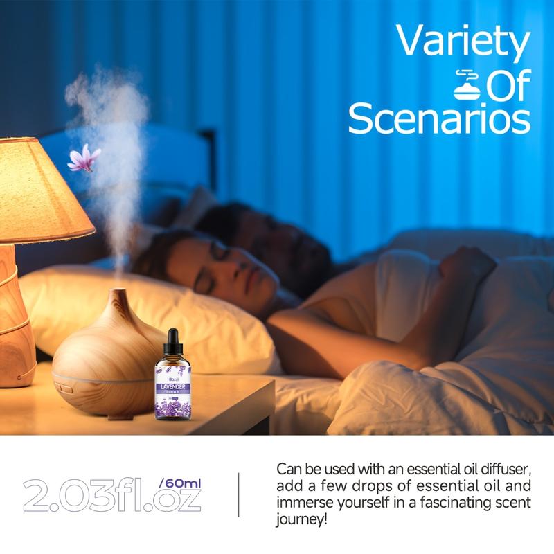 Product Introduction of 60ml/2.03fl.oz Lavender Essential Oil, Lavender Essential Oil, can be used for hair care, body care, massage relaxation, home fragrance, and air freshening, suitable for all skin types body  oil black  seed  oil pumpkin  seed  oil billie eilish  body  oil 5