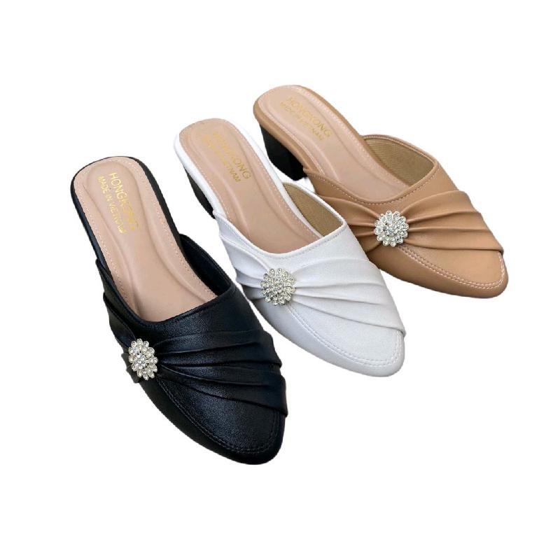Sục gó 5 phân nơ nhiều bông mai chất da mềm êm shop Mỹ Lệ 779 guốc đế dép cao giày giay 7 dep banh depnuhottrend 2023 xinhlung xăng đan got xinh quaitrong sandal thoitrang déplê kieu quaimanh nữ ngoai hava in