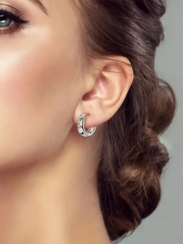 Fashionable Rhinestone Decorated Hoop Earrings, Fashion Jewelry for Party, Daily Clothing Decor, Trendy All-match & Exquisite Jewelry for Gift 4