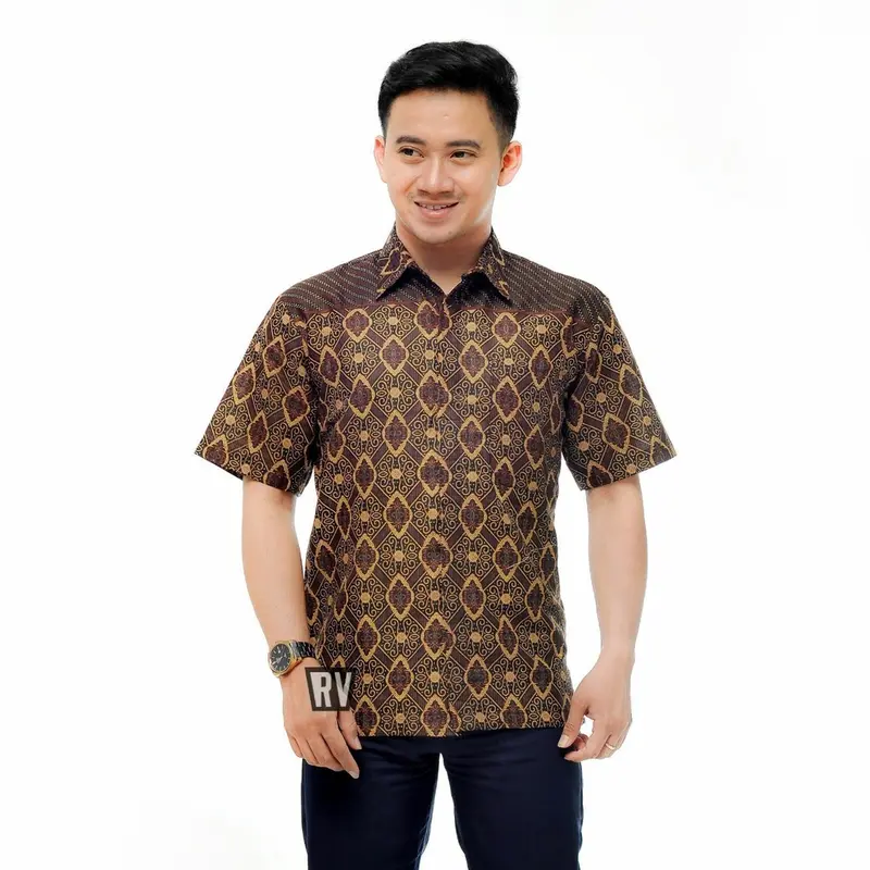 Termurah Hem batik katun nyaman pria lengan pendek - baju batik seragam kantor bahan halus murah motif mewah Pekalongan _HPE .06A 7