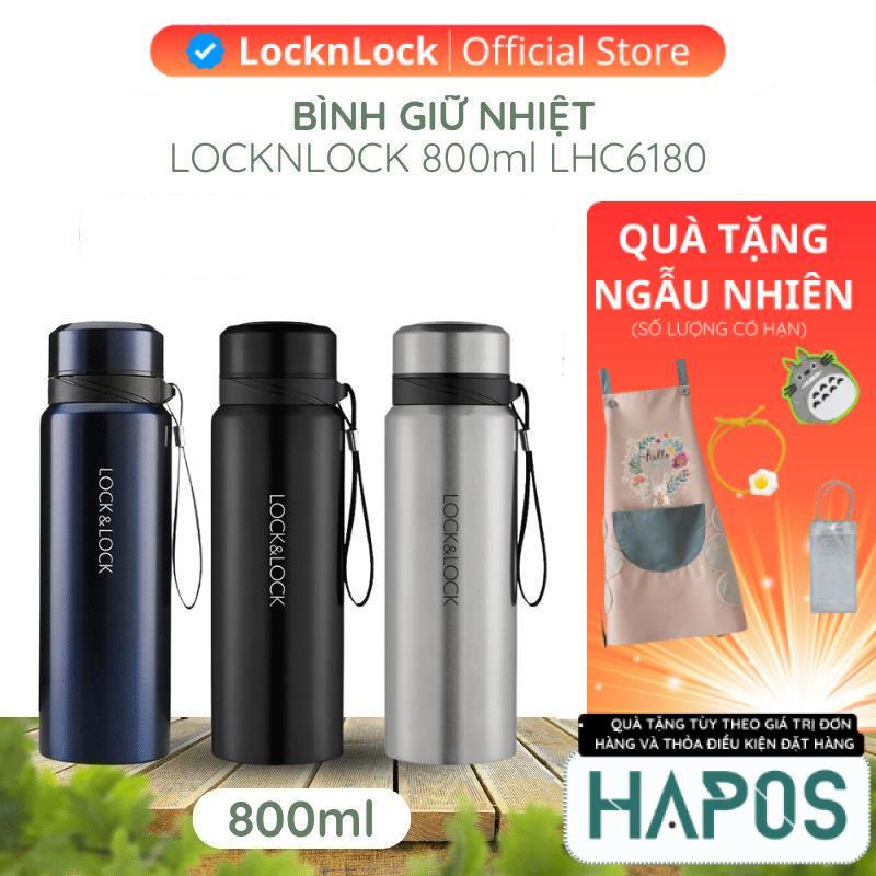 Bình giữ nhiệt LocknLock 800ml Chính hãng, có lõi lọc trà, nắp kín, dây treo xách LHC6180 - HAPOS OFFICIAL