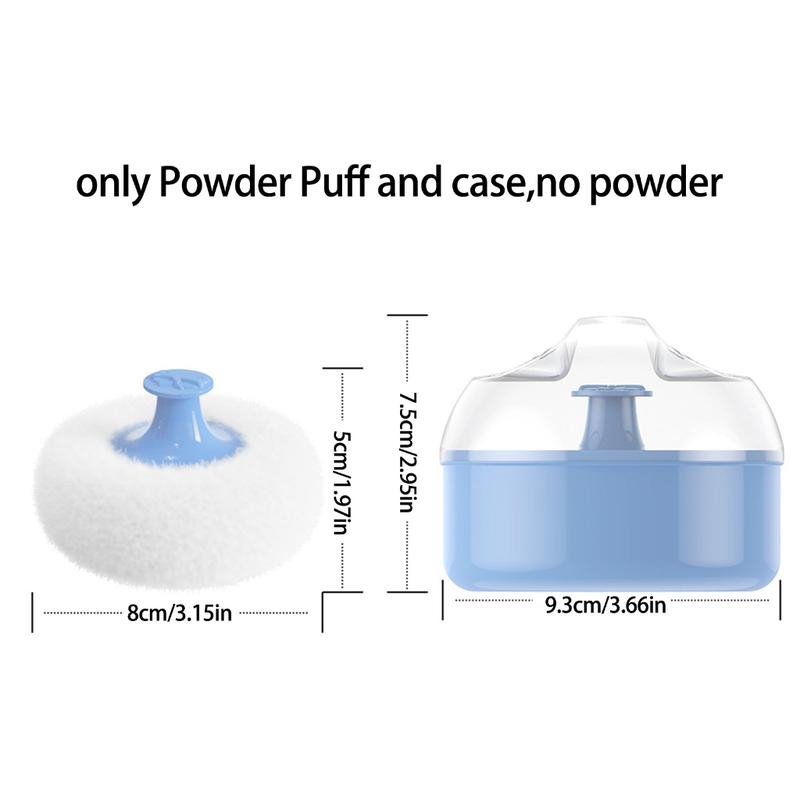 WANG Baby Body Cosmetic Powder Puff for Kid Toddlers Infant Baby Body Powder Puff and Container Case Empty Loose Powder Box 2