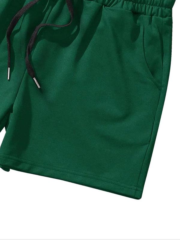 Women's Solid Drawstring Waist Shorts, Casual Comfy Breathable Straight Leg Shorts for Summer, Ladies Bottoms for Daily Wear 2