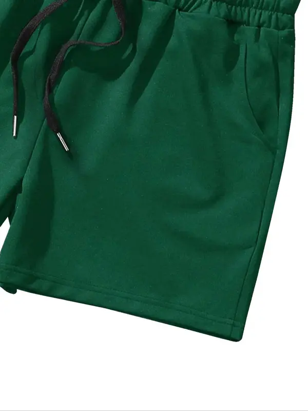 Women's Solid Drawstring Waist Shorts, Casual Comfy Breathable Straight Leg Shorts for Summer, Ladies Bottoms for Daily Wear 2