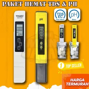 Paket Alat Ukur PH Meter & TDS Tester Digital Hidroponik Akuarium Alat Cek Air dan Mineral
