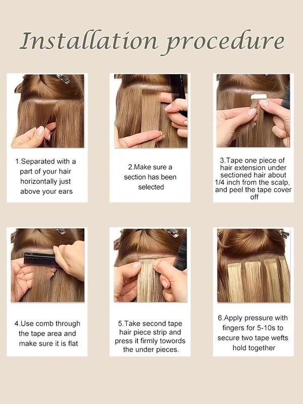 18 Inch Long Straight Tape in Hair Extensions, Gorgeous Fluffy Wigs for Women, Synthetic Hair Extensions for Party, Daily Use 5
