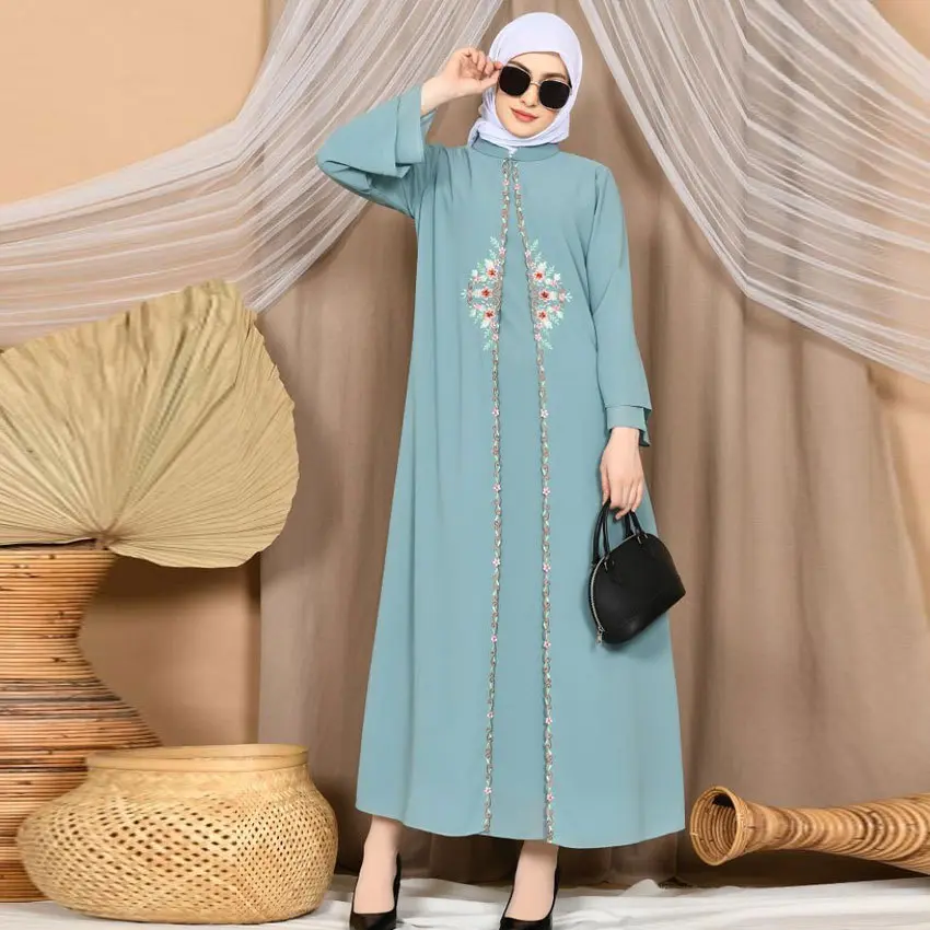 Foreign Trade 2024 Spring Independent Station Jalabiya Middle East New Arab Women's Slim Robe Dress