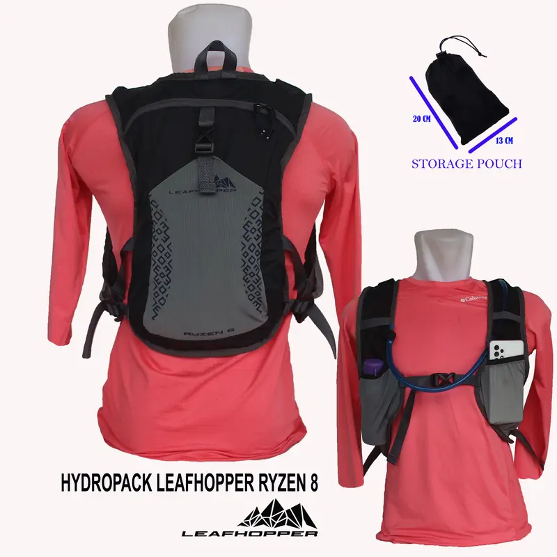 LEAFHOPPER HYDROPACK RYZEN 8 FOLDABLE TRAIL RUNNING DAN RANSEL TAS SEPEDA ULTRALIGHT 0