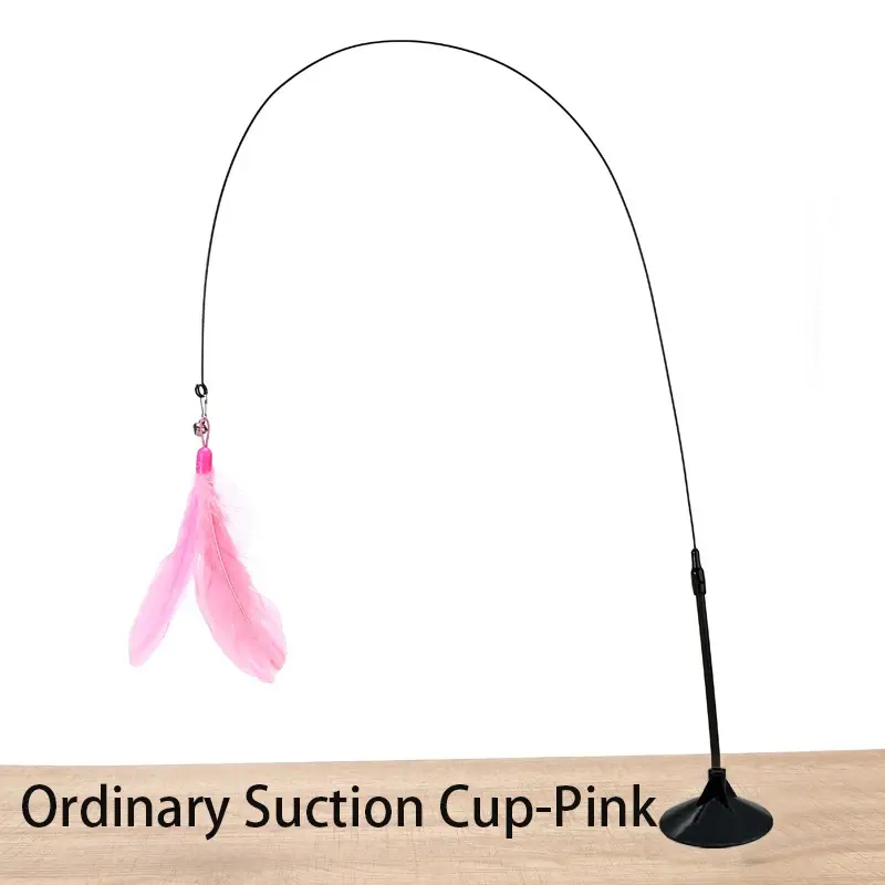 Interactive Cat Toy Handfree Cat Stick Playing Kitten Playing Teaser Wand Toy Suction Cup Bird/Feather Cat Wand Pet Supplies