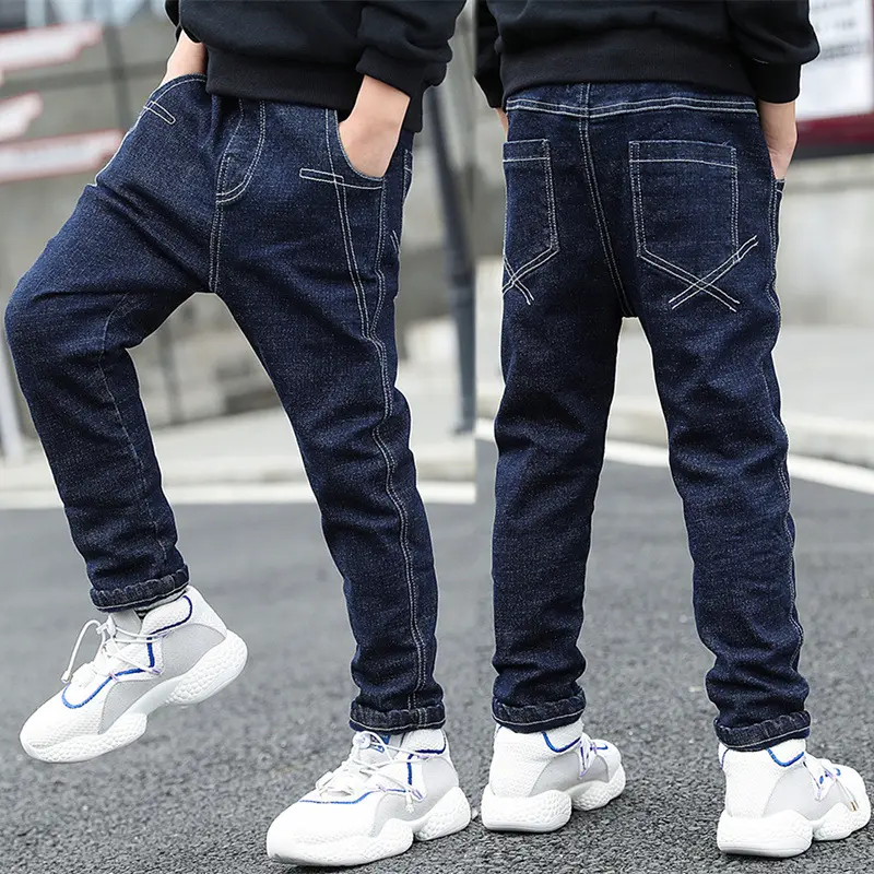 Rokids# Boys Jeans Spring And Autumn Children's Pants New Children's Clothing Big Children's Autumn Trousers Boy's Spring Clothing Straight-leg Casual