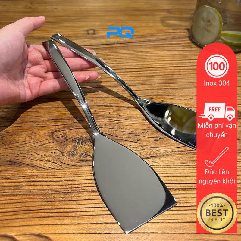 Xẻng lật thức ăn cá rán bánh inox 304, sạn inox chiên xào đồ ăn