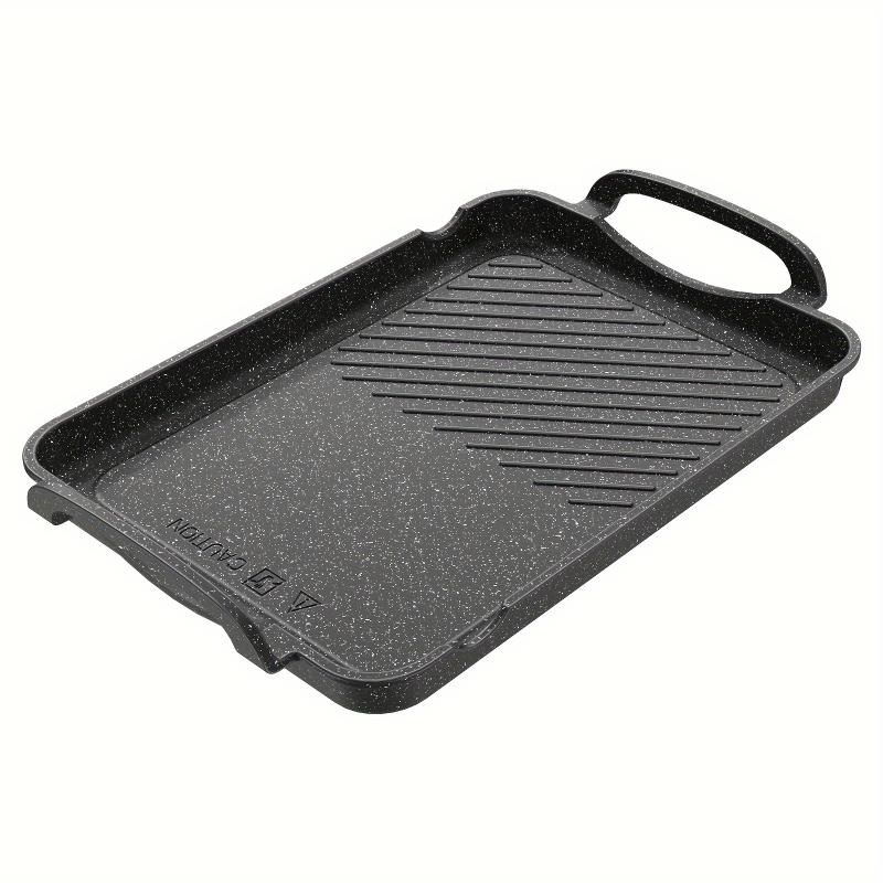 TikTok Shop Zhanghh886 Nonstick Griddle grill Dual Burner Stovetop Griddle Cast Aluminum Granite Skillet Flat Top Griddle For Gas Grills Camping And Grilling Oven And Dishwasher Safe