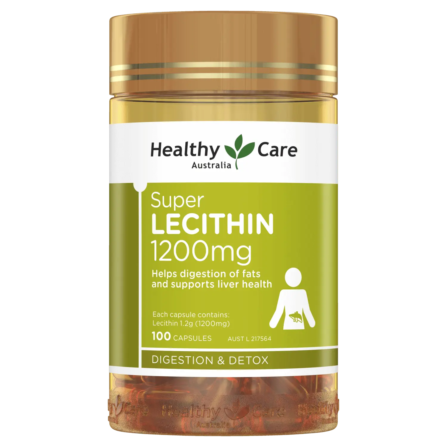 Viên uống tinh chất mầm đậu nành Healthy Care Super Lecithin 1200mg đẹp da,  - Lọ 100v