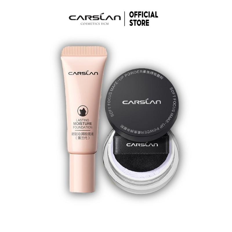   HCM  Combo mini Carslan kem nền và phấn phủ trang điểm kiểm soát dầu phiên bản mini 5g 