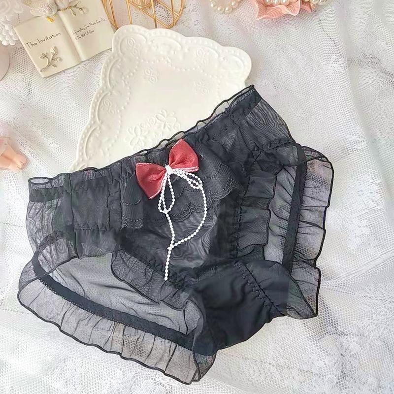 Product Introduction of Đồ Lót Nữ, Phong Cách Nhật Bản Dài Hạn, Lưới Tươi Mát Falbala, Thiết Kế Công Chúa Tam Giác, Có Nơ Dễ Thương 9