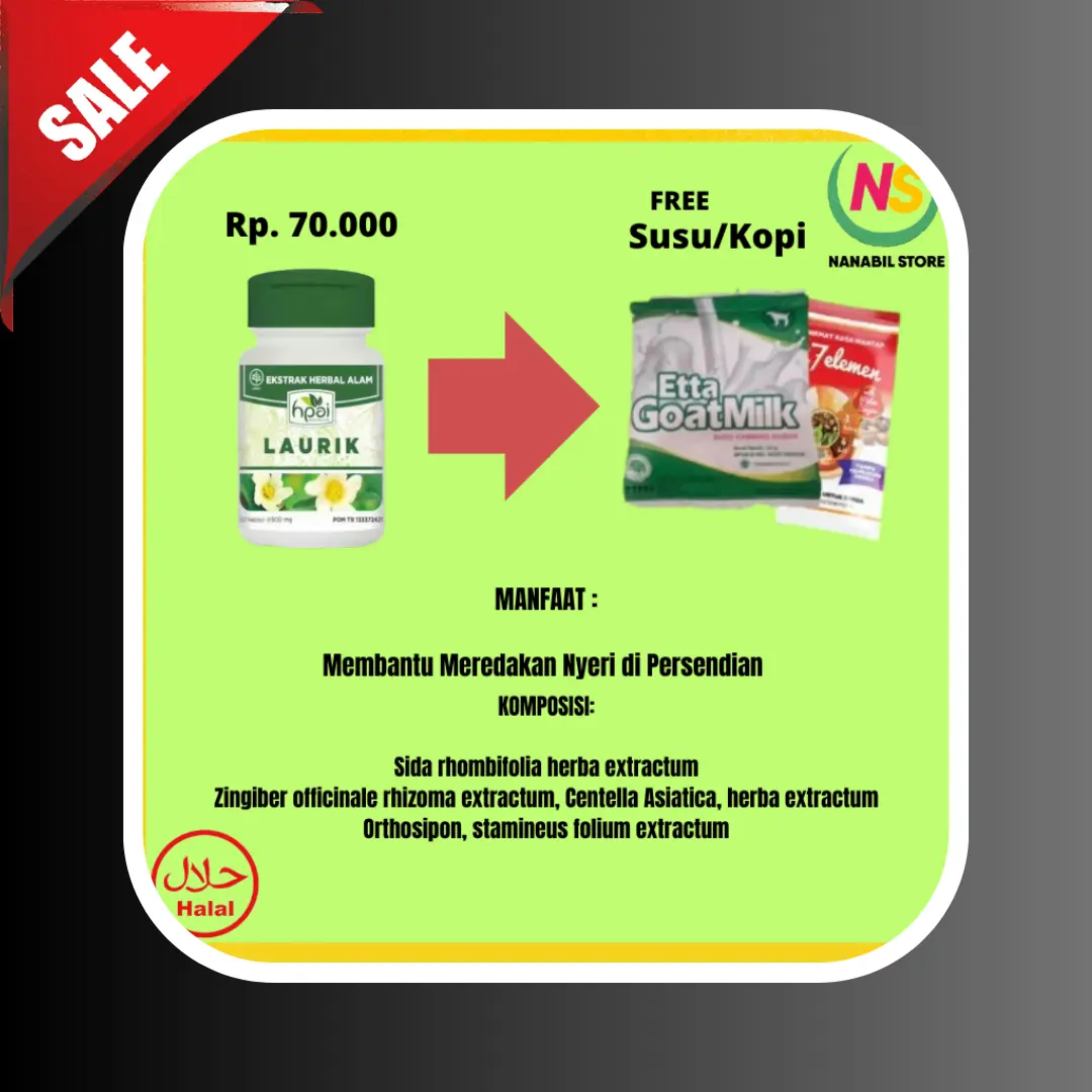 Laurik Ekstrak Herbal HNI || Untuk Meredakan Nyeri di Persendian, Asam Urat & Rematik