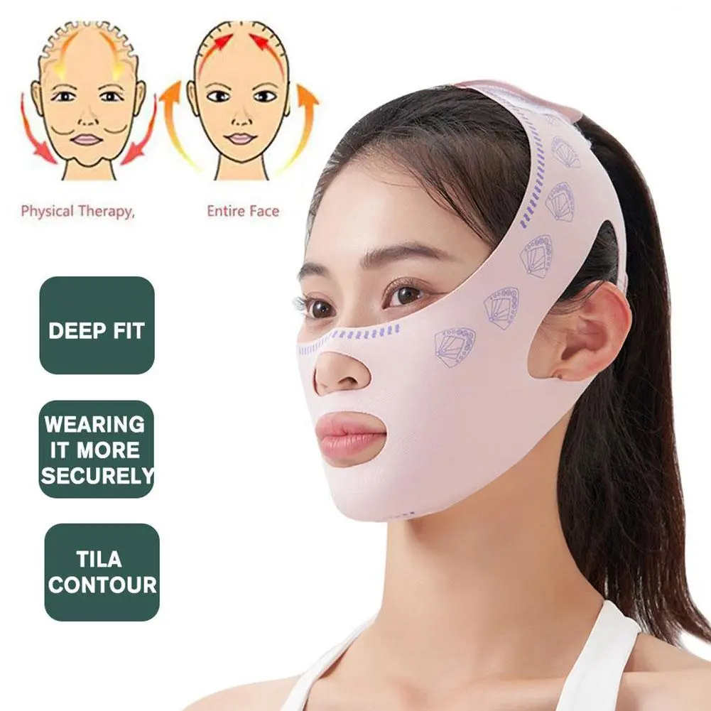Soug V Face Bandage Chin Cheek Lift Up Breathable No Trace V Shape Bandage