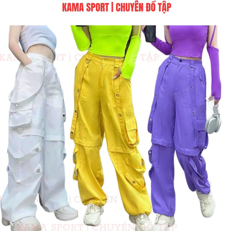 Quần jogger túi hộp nữ chất kaki dáng thụng chuyên nhảy zumba, aerobic, dance, dân vũ, shuffle dance