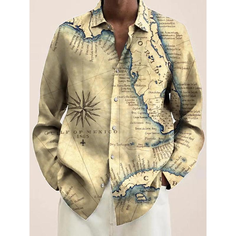 Men's Vintage Animal Print Long Sleeve Shirt 2023 Fashion Design Luxury Long Sleeve Tops Men's Four Seasons Button Lapel Shirt Menswear Lingerie 5