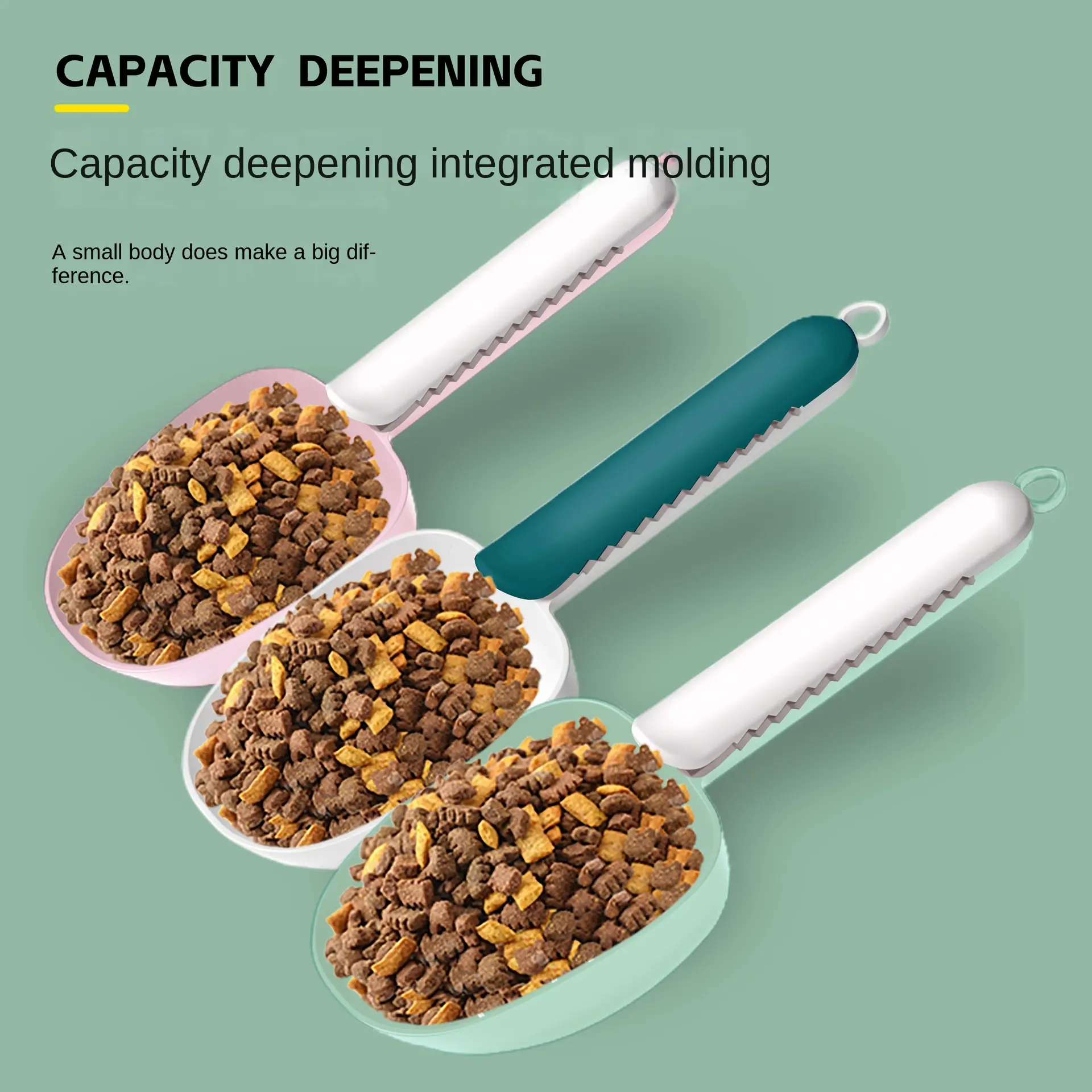 Dog Food Scoop Cat Food Shovel Dog Supplies Cat Measuring Food Scoop Snack Bag Sealing Clip Pet Food Scoop